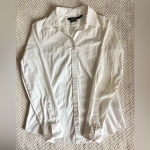 Ralph Lauren White Classic Button-Up Dress Shirt